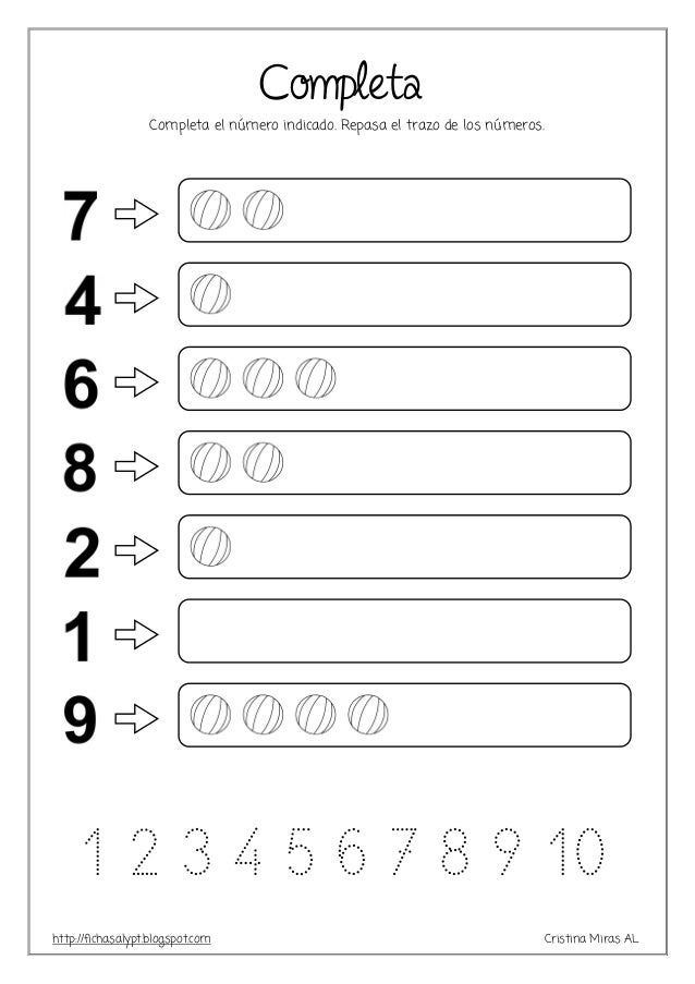 Fichas Numeros Del 1 10 Educacion Infantil