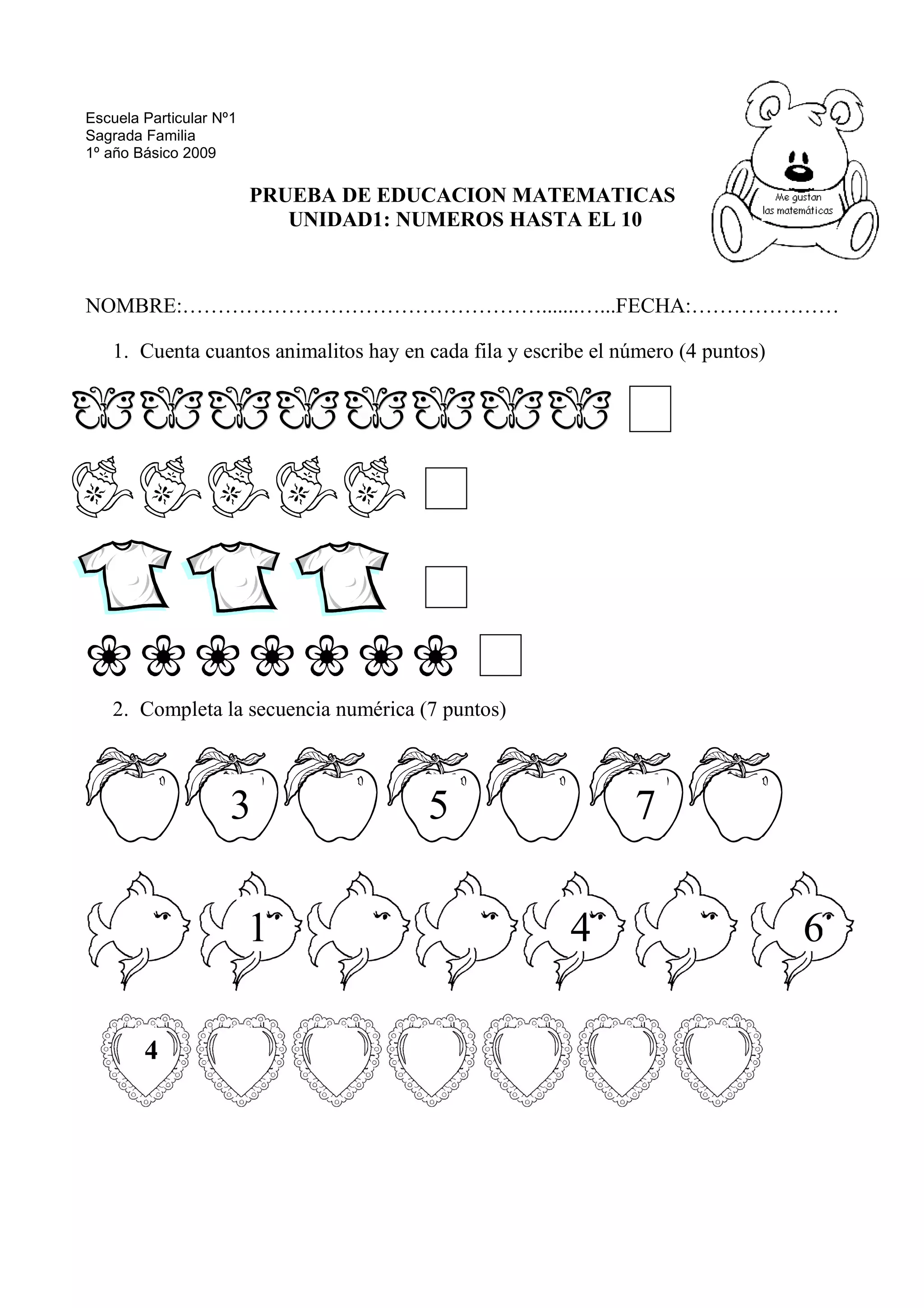 Actividades De Numeros Del 1 Al 10 Para Preescolar Mahabbah 1