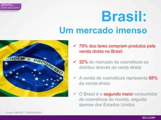 6Brasil,juntos para ganharCrescimentodo mercado de cosméticos em 2010 As maiores fabricantes de cosméticos tiveram forte expansão em 2010, chegando a crescer 15%
