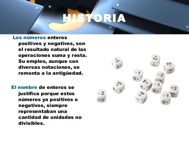 historia de los números enteros