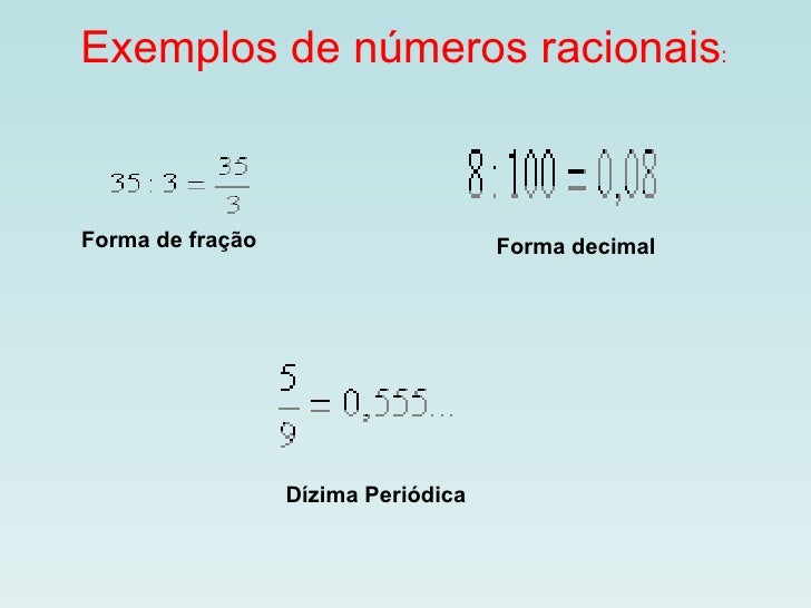Como Ficam Os Números Racionais Abaixo Representados Na Forma Decimal