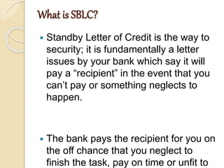 Numerous Advantages of the SBLC Standby Letter of Credit | PPT