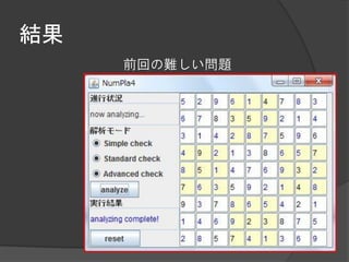 結果
     前回の難しい問題
 