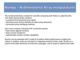 Python crash course libraries numpy-1, panda.ppt