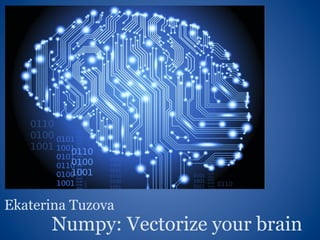 Numpy: Vectorize your brain
Ekaterina Tuzova
 