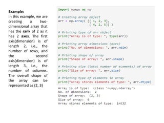 NumPy.pptx Bachelor of Computer Application | PPT