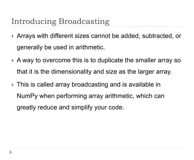 NumPy_Broadcasting Data Science - Python.pptx