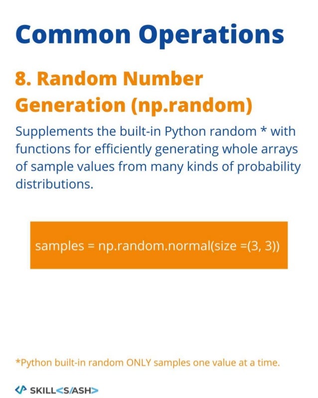 Numpy cheat sheet