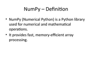 Comprehensive Guide to NumPy and Pandas for Data Analysis and Machine ...
