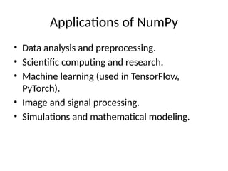 Powering Numerical Computing in Python: NumPy: | PPTX