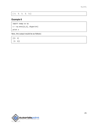 Numpy tutorial | PDF