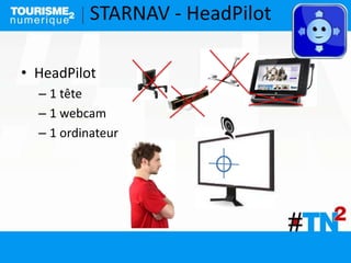 STARNAV - HeadPilot
• HeadPilot
– 1 tête
– 1 webcam
– 1 ordinateur
 