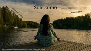 Sou calmo
https://cdn.pixabay.com/photo/2017/03/26/21/54/yoga-2176668_960_720.jpg
 