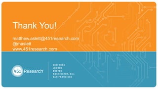 Thank You! 
matthew.aslett@451research.com 
@maslett 
www.451research.com 
