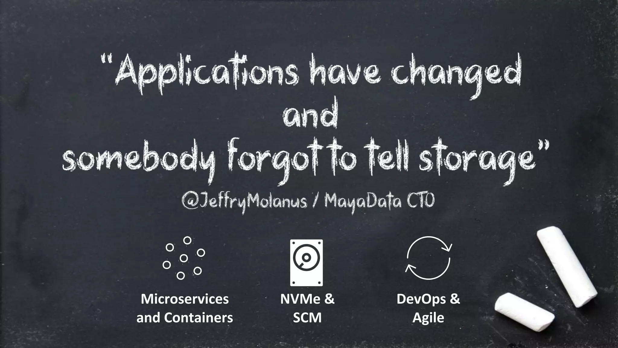 Microservices
and Containers
DevOps &
Agile
NVMe &
SCM
 