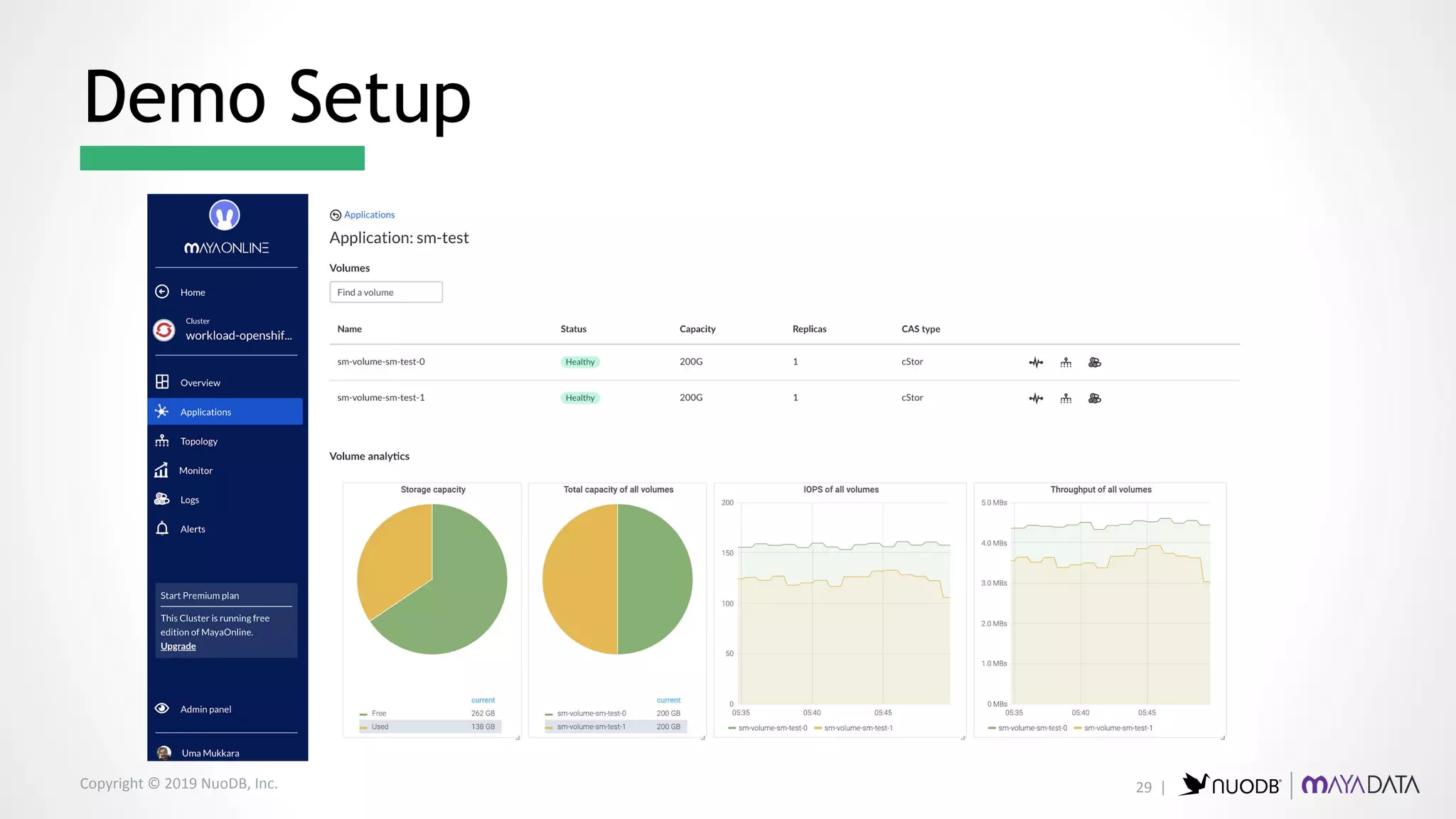Copyright © 2019 NuoDB, Inc.
Demo Setup
29 |
 