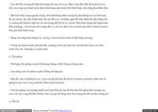 - Lấy đất đào mương để đắp bờ ruộng cho cao và to ra. Chú ý nện đất chặt để nước bị rò rỉ.
       Các cửa cống cấp thoát nước phải chắn bằng săm hoặc lưới thích hợp, nền cống phải đầm chặt.


       - Đặt lưới chắn xung quanh ruộng. Nếu lưới bằng nilon mỏng thì phải đóng cọc cao hơn mặt
       bờ 40-50cm, lấy dây thép buộc nối các đầu cọc với nhau, gấp đôi tấm nilon lên dây thép cho
       rủ xuống đất thành 2 lớp rồi vùi sâu trong đất bờ từ 15-20cm. Nếu chắn bằng tấm nhựa hoặc
       fibroximăng… thì chỉ cần vùi xuống đất 15-20 cm, đầu trên cao hơn mặt đất ít nhất là 40cm,
       bốn góc lượn hình cung.


       - Dùng vôi sống hàm lượng 75-105 kg/1000m2 hoà nước té đều khắp mương.


       - Trồng các loại cỏ nước phủ kín đáy mương và thả các loại cây nổi như bèo tấm, rau dừa
       nước, bèo cái…khoảng 1/3 mặt nước.


       2. Thả giống


       - Thời gian thả giống cua là từ khoảng tháng 2 đến tháng 4 hàng năm.


       - Con giống yêu cầu khoẻ mạnh, không thương tật.


       - Mật độ: nếu cỡ giống là 100 -150 con/kg thì mật độ thả là 750con/1000m2; hoặc nếu cỡ
       giống là 300-600 con/g thì thả 1800 con/1000m2.


       - Cần thả giống vào mương nuôi tạm trước khi cấy lúa để kéo dài thời gian sinh trưởng của
       cua. Lúc cấy xong đợi đến thời kỳ lúa con gái thì tăng nước lên ruộng lúa để cua lên ruộng ăn.

       3. Cho ăn


open in browser PRO version   Are you a developer? Try out the HTML to PDF API                          pdfcrowd.com
 