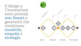 Il design e l’innovazionesonoprocessi 
non linearie generativiche 
combinanocreatività, empatiae strategia 
#1  