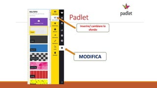 Padlet
Inserire/ cambiare lo
sfondo
MODIFICA
 