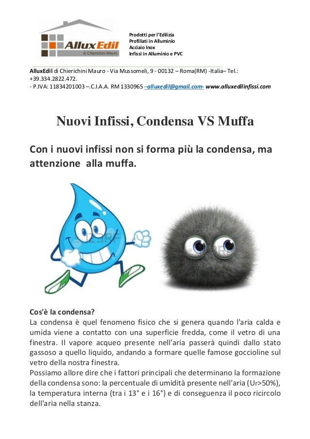 Nuovi infissi condensa e muffa Condensa e muffa