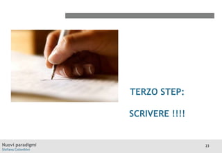 TERZO STEP:
SCRIVERE !!!!

Nuovi paradigmi
Stefano Colombini

23

 