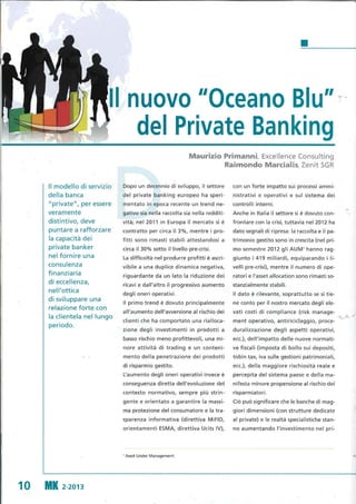 Nuovo oceano blu  del private banking