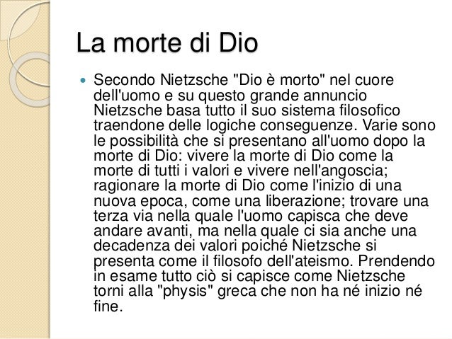Nietzsche E La Morte Di Dio Friedrich Nietzsche