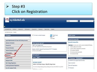  Step #3
Click on Registration
 