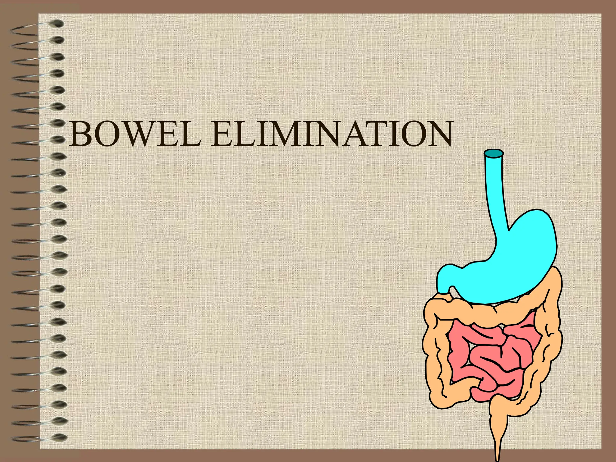BOWEL ELIMINATION
 