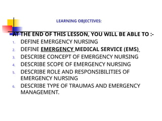 Emergency Dr Core Subjects EMERGENCY AND DISASTER NURSING ONE OF THE CORE SUBJECT | PPTX