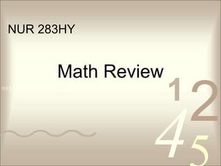 Math Review NUR 283HY 
