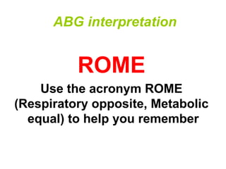 Abgs Using Rome Comprehensive Overview of Acid-Base Balance and Blood Gas Analysis in ...