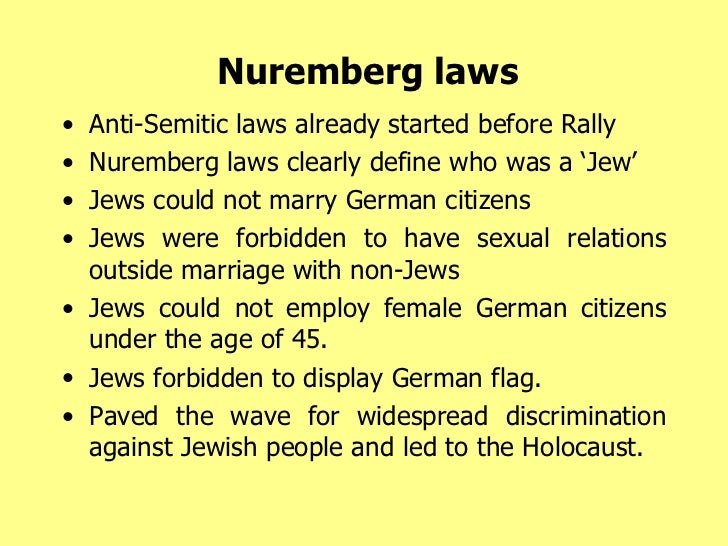 nuremberg laws against the jews When the nazis set out to legally disenfranchise and discriminate against jewish citizens, where the jews (as the nazis imagined it) the nuremberg laws,. nuremberg laws against the jews When the nazis set out to legally disenfranchise and discriminate against jewish citizens, where the jews (as the nazis imagined it) the nuremberg laws,.