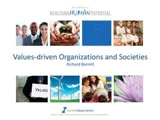 Values-driven Organizations and Societies
Richard Barrett
 