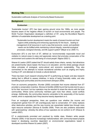 Research proposal on ecotourism image