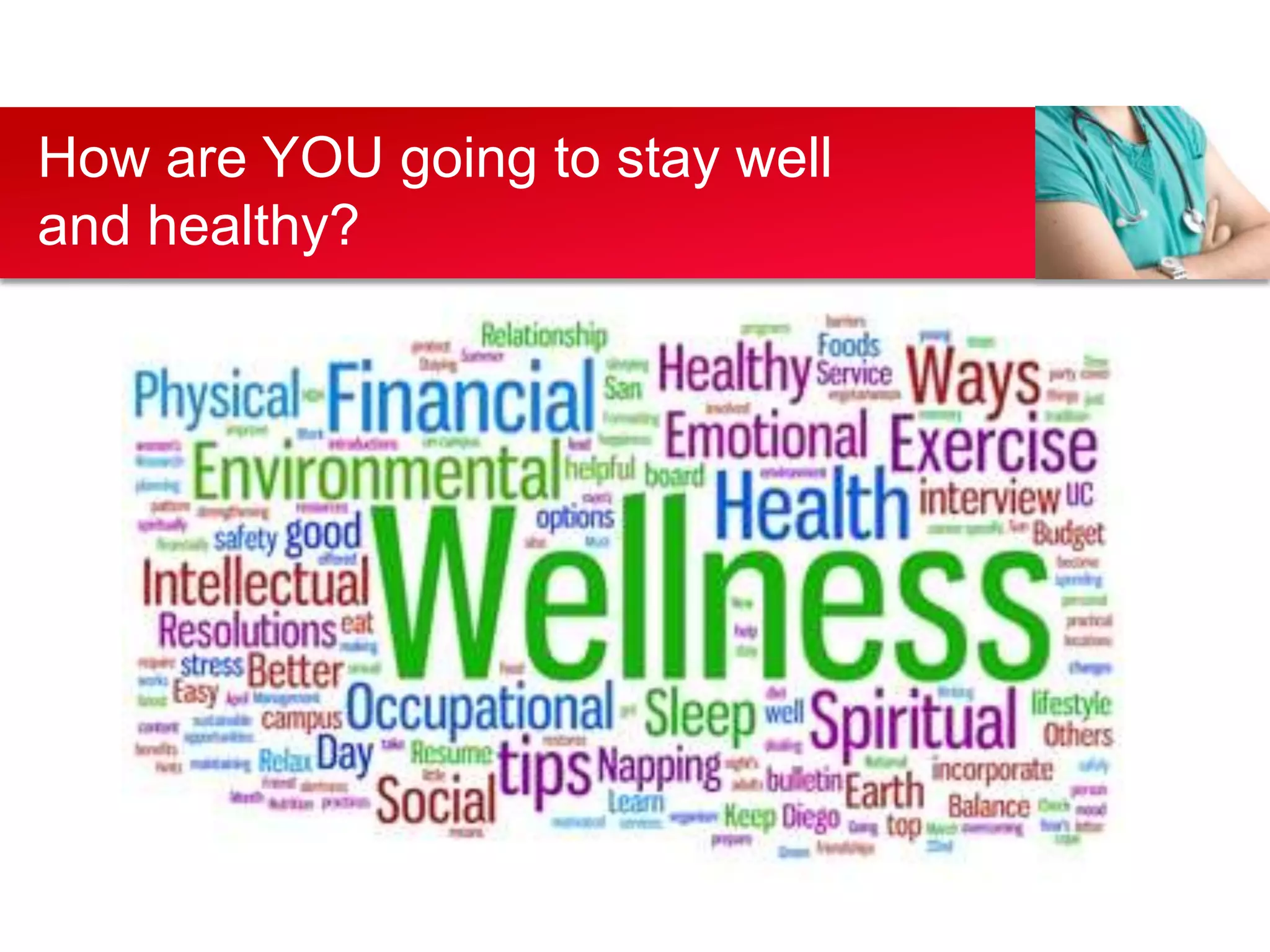 How are YOU going to stay well
and healthy?
 