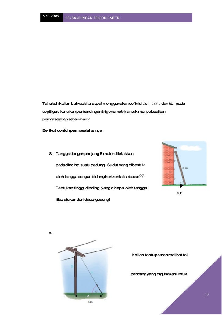 Contoh Soal Cerita Perbandingan Trigonometri Rismax