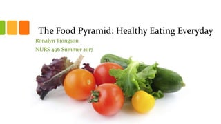 The Food Pyramid: Healthy Eating Everyday
Ronalyn Tiongson
NURS 496 Summer 2017
 
