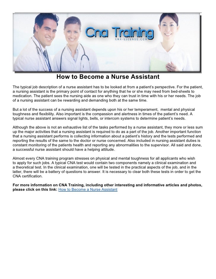 How to a Nurse Assistant
