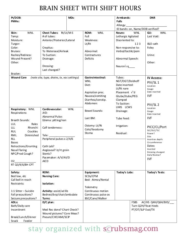 Nurse brain sheet_with_shift_hours