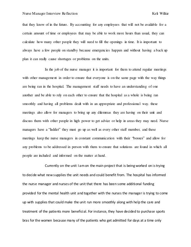 nurse manager interview