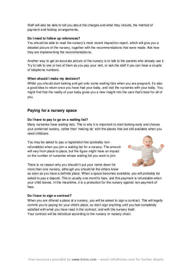 Nurseries & childcare options