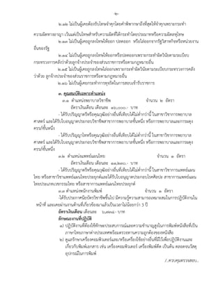 -๒-
๒.๑๒ ไมเปนผูเคยตองรับโทษจําคุกโดยคําพิพากษาถึงที่สุดใหจําคุกเพราะกระทํา
ความผิดทางอาญา เวนแตเปนโทษสําหรับความผิดที่ไดกระทําโดยประมาทหรือความผิดลหุโทษ
๒.๑๓ ไมเปนผูเคยถูกลงโทษใหออก ปลดออก หรือไลออกจากรัฐวิสาหกิจหรือหนวยงาน
อื่นของรัฐ
๒.๑๔ ไมเปนผูเคยถูกลงโทษใหออกหรือปลดออกเพราะกระทําผิดวินัยตามระเบียบ
กระทรวงการคลังวาดวยลูกจางประจําของสวนราชการหรือตามกฎหมายอื่น
๒.๑๕ ไมเปนผูเคยถูกลงโทษไลออกเพราะกระทําผิดวินัยตามระเบียบกระทรวงการคลัง
วาดวย ลูกจางประจําของสวนราชการหรือตามกฎหมายอื่น
๒.๑๖ ไมเปนผูเคยกระทําการทุจริตในการสอบเขารับราชการ
๓. คุณสมบัติเฉพาะตําแหนง
๓.๑ ตําแหนงพยาบาลวิชาชีพ จํานวน ๒ อัตรา
อัตราเงินเดือน เดือนละ ๑๖,๐๐๐.- บาท
- ไดรับปริญญาตรีหรือคุณวุฒิอยางอื่นที่เทียบไดไมต่ํากวานี้ ในสาขาวิชาการพยาบาล
ศาสตร และไดรับใบอนุญาตประกอบวิชาชีพสาขาการพยาบาลชั้นหนึ่ง หรือการพยาบาลและการผดุง
ครรภชั้นหนึ่ง
- ไดรับปริญญาโทหรือคุณวุฒิอยางอื่นที่เทียบไดไมต่ํากวานี้ ในสาขาวิชาการพยาบาล
ศาสตร และไดรับใบอนุญาตประกอบวิชาชีพสาขาการพยาบาลชั้นหนึ่ง หรือการพยาบาลและการผดุง
ครรภชั้นหนึ่ง
๓.๒ ตําแหนงแพทยแผนไทย จํานวน ๑ อัตรา
อัตราเงินเดือน เดือนละ ๑๑,๒๓๐.- บาท
- ไดรับปริญญาตรีหรือคุณวุฒิอยางอื่นที่เทียบไดไมต่ํากวานี้ ในสาขาวิชาการแพทยแผน
ไทย หรือสาขาวิชาแพทยแผนไทยประยุกตและไดรับใบอนุญาตประกอบโรคศิลปะ สาขาการแพทยแผน
ไทยประเภทเวชกรรมไทย หรือสาขาการแพทยแผนไทยประยุกต
๓.๓ ตําแหนงพนักงานพิมพ จํานวน ๑ อัตรา
-ไดรับประกาศนียบัตรวิชาชีพขึ้นไป มีความรูความสามารถเหมาะสมในการปฏิบัติงานใน
หนาที่ และเคยผานงานดานที่เกี่ยวของมาแลวเปนเวลาไมนอยกวา 3 ป
อัตราเงินเดือน เดือนละ ๖,๗๓๘.- บาท
ลักษณะงานที่ปฏิบัติ
1) ปฏิบัติงานที่ตองใชทักษะประสบการณและความชํานาญสูงในการพิมพหนังสือที่เปน
ภาษาไทยภาษาตางประเทศพรอมตรวจทานความถูกตองของหนังสือ
2) ดูแลรักษาเครื่องคอมพิวเตอรและ/หรือเครื่องใชอยางอื่นที่มีไวเพื่อปฏิบัติงานและ
เกี่ยวกับพิมพเอกสาร เชน เครื่องคอมพิวเตอร เครื่องพิมพดีด เปนตน ตลอดจนวัสดุ
อุปกรณในการพิมพ
/..ควบคุมตรวจสอบ..
 