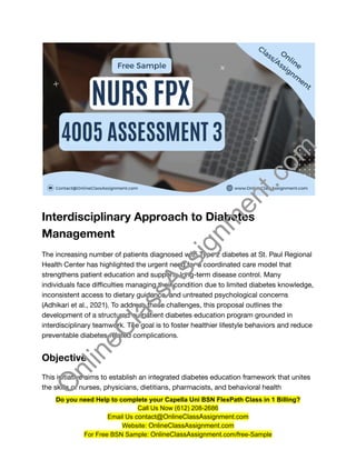 NURS FPX 4005 Assessment 3 Interdisciplinary Plan Proposal | PDF