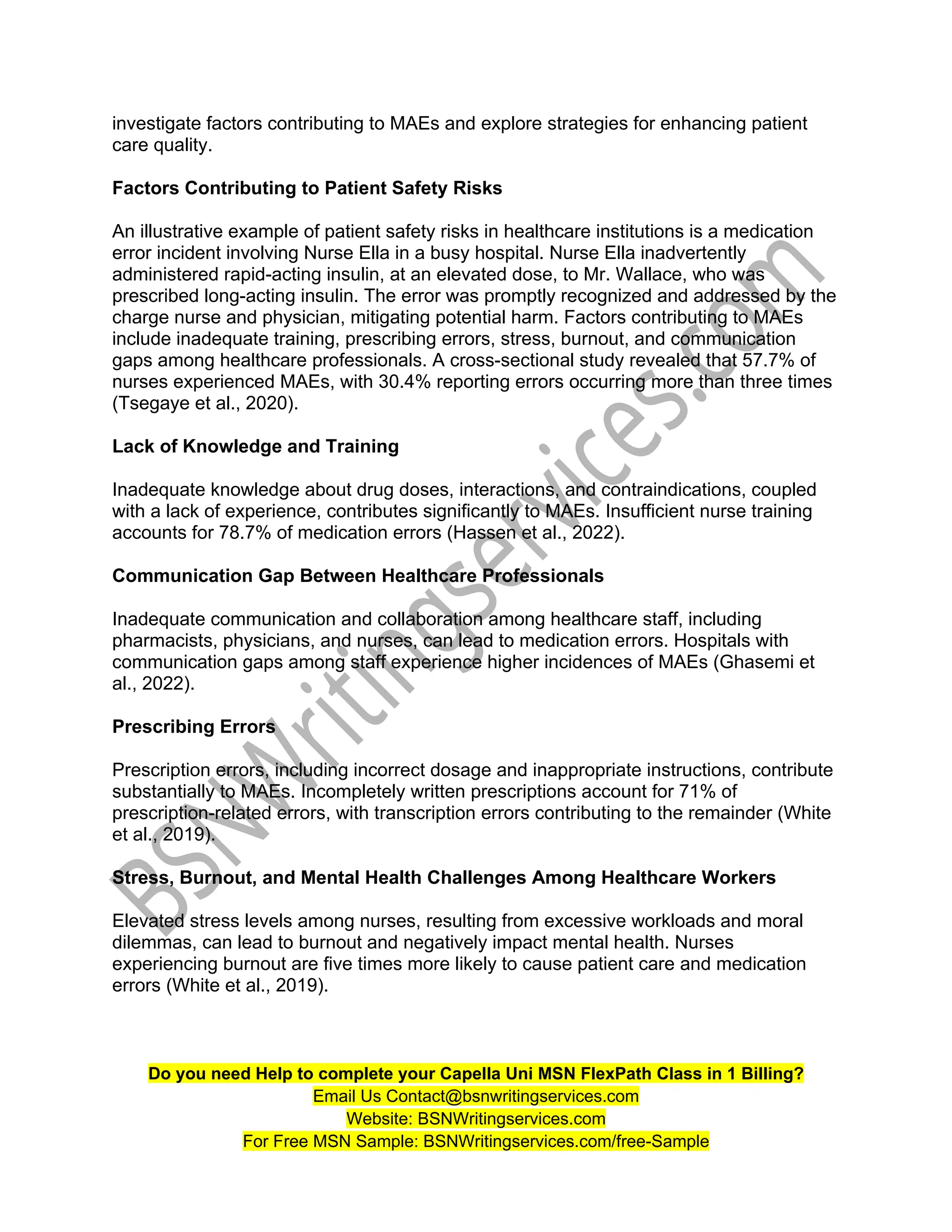 NURS FPX 4020 assessment 1 Enhancing Quality and Safety.docx
