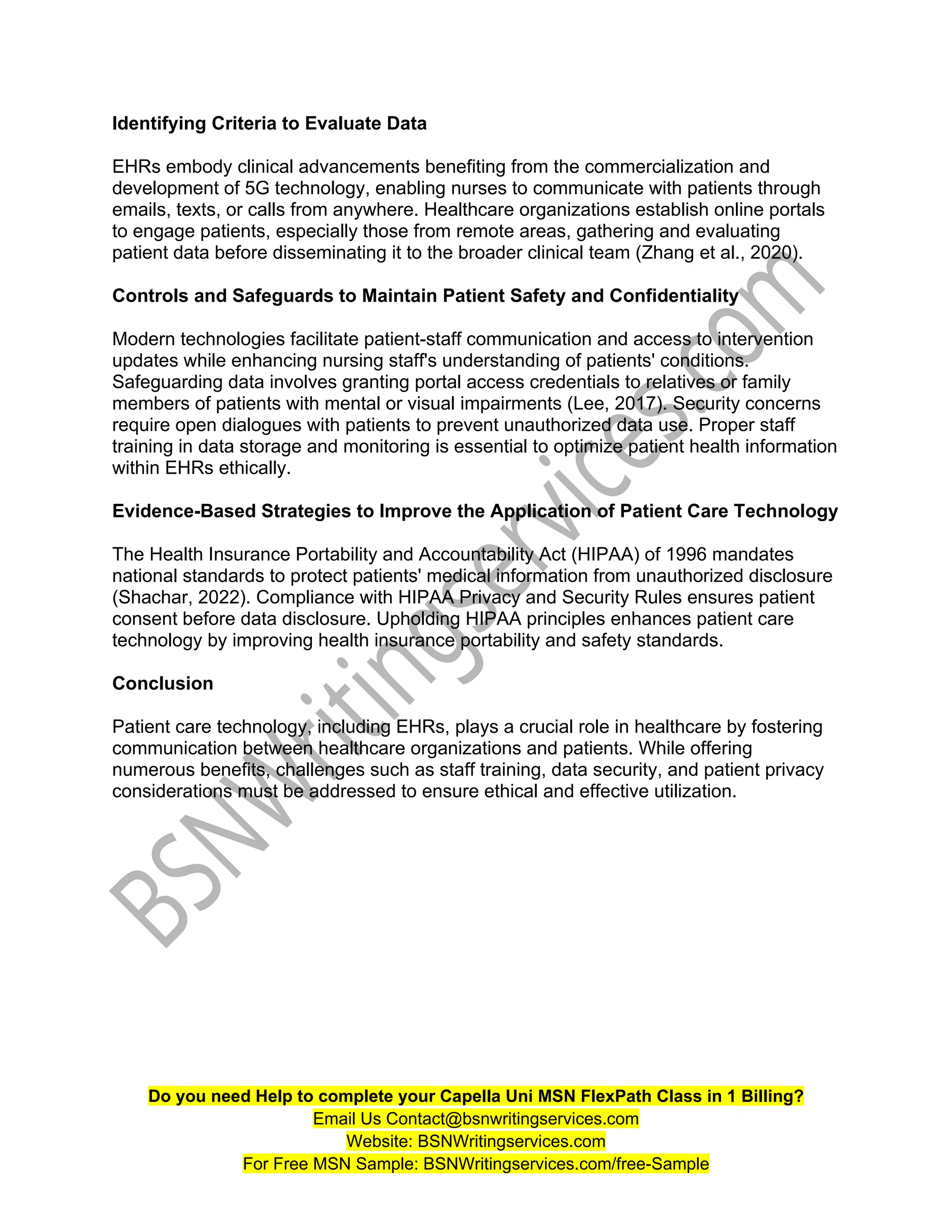 NURS FPX 5005 Assessment 4 Patient Care Technology.docx