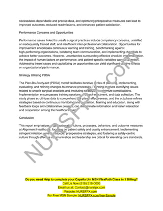 NURS FPX 6212 Assessment 3 Outcome Measures, Issues, and Opportunities ...