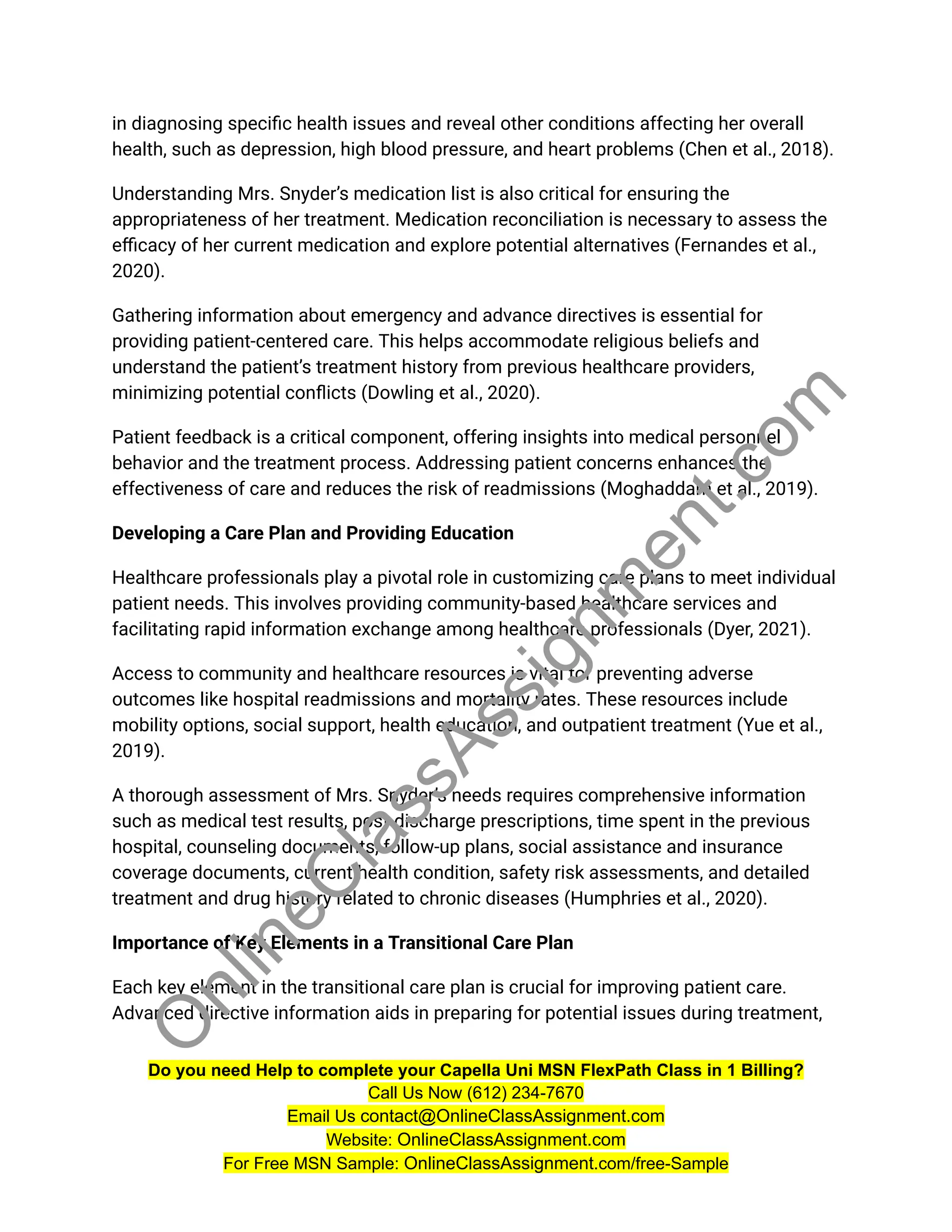 NURS FPX 6610 Assessment 3 Transitional Care Plan.pdf