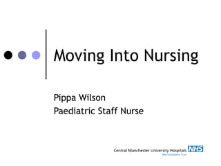 Moving Into Nursing Pippa Wilson Paediatric Staff Nurse 