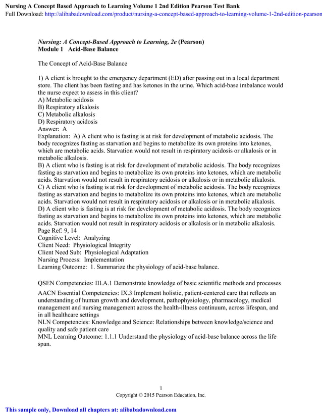 Nursing A Concept Based Approach to Learning Volume 1 2nd Edition